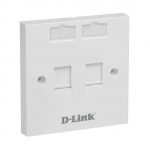 D-Link Dual Ports Faceplate Accepts Two Keystone Jacks with Shutter & ID Plate 86*86 mm - White Color (NFP-0WHI21)