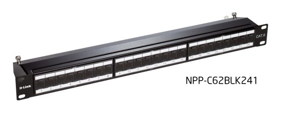D-Link 24 Port Cat6 UTP Fully Loaded Patch Panel - Keystone Type -1U Black Color (NPP-C62BLK241)