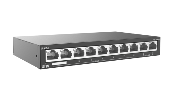 Uniview 8 Channel PoE+ Switch Unmanaged Surveillance (Extend) Mode and Two Uplink Ports (NSW2020-10T-POE-IN) - Image 2