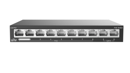 Uniview 8 Channel PoE+ Switch Unmanaged Surveillance (Extend) Mode and Two Uplink Ports (NSW2020-10T-POE-IN)